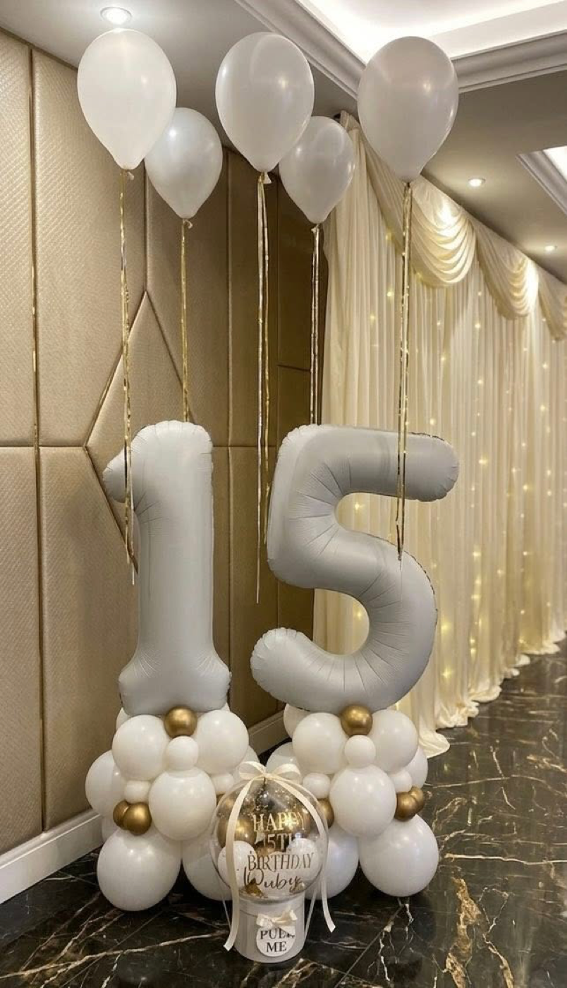 15th birthday number balloon display Swinton